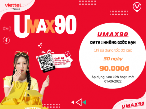 Các gói cước data 4G Viettel 90k 1 tháng 2024