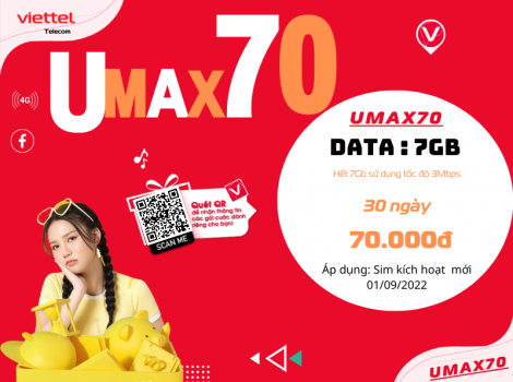 Đăng ký 4G 70k 1 tháng của Viettel nhận ưu đãi hấp dẫn