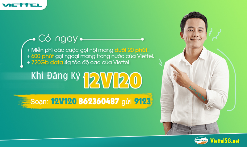 Gói cước 1 năm Viettel 12v120