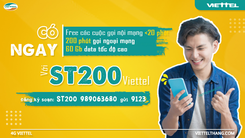 Gói cước 4G Viettel ST200