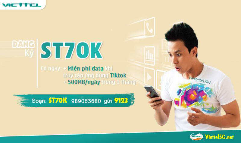 Gói cước 4G mới ST70K Viettel